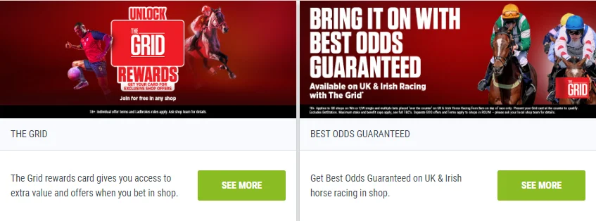 Ladbrokes In-Shop Bonuses