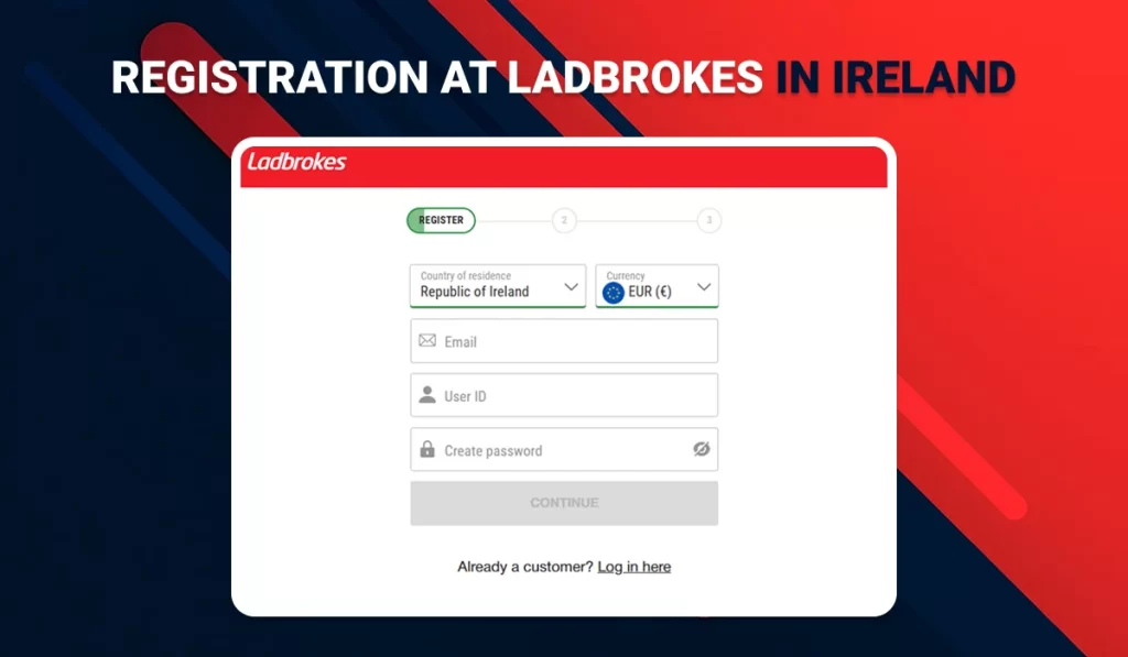 Ladbrokes Ireland registration form
